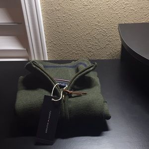 Tommy Hilfiger Zip Neck sweater Green BRAND NEW